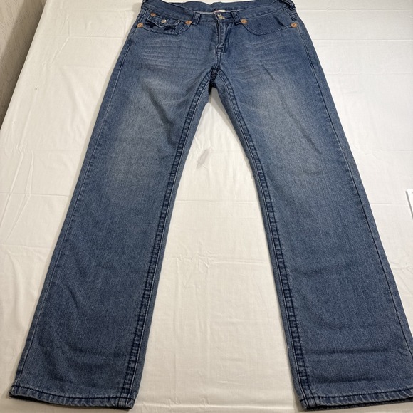 JEANS TRUE STRAIGHT RELIGION MEN 36X34 VTG  STYLE 24-870BRBTE Skull PATCH USA - Picture 14 of 16